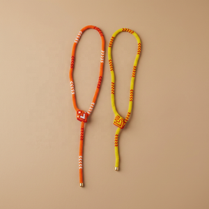 Collar de cuentas de semillas multicolor de 36 pulgadas con dije de serpiente, hecho a mano, con cuentas de arroz, cordón ajustable y colgante de yugo, de moda, Shan India - Product Image 6