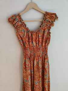 ชุดเดรสผ้าไหมสำหรับผู้หญิง งานแฮนด์เมด ดีไซน์หรูหรา ยาวแบบแม็กซี่ สไตล์โบโฮ ผลิตจากผ้าธรรมชาติที่ยั่งยืน ชุดเดรสฤดูร้อน ชุดสำหรับแขกในงานแต่งงาน - Product Image 3