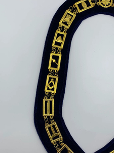 Collar de Oficial Masónico de Grados de los Aliados, con Moiré Dorado, para Regalia Masónica y Collar de Cadena para Oficiales de la Francmasonería - Product Image 2