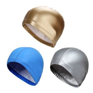 Gorro de Natación de Silicona de Color Puro, Unisex, Ajuste Elástico, Dorado, Azul, Plateado - Product Image 1