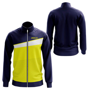 Veste d'entraînement de football légère pour homme adulte, fermeture éclair intégrale, col montant, poches latérales, tissu respirant et anti-humidité - Product Image 1