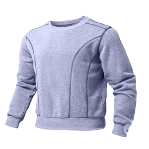 Sweat-shirt unisexe en coton à coupe classique, col rond, couleur unie, tricoté, décontracté, pour l'automne - Product Image 3