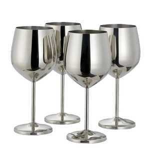 Skies Trader – Lot de 2 verres à vin modernes haut de gamme faits à la main en acier inoxydable, gobelets en métal incassables, ensemble de calices à cocktail sur pied - Product Image 4