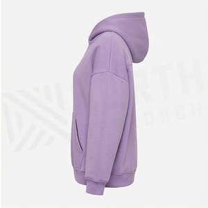 เสื้อฮู้ดดี้ผู้หญิงผ้าฝ้าย 100% น้ำหนักเบา ทรงโอเวอร์ไซส์ สไตล์สตรีทแวร์ 300gsm ไหล่ตก คุณภาพพรีเมียม - Product Image 3
