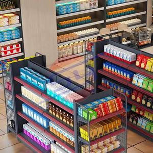 Prix d'usine supermarché présentoirs supports double face en acier métallique gondole étagères pour centres commerciaux épiceries - Product Image 4