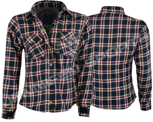 เสื้อเชิ้ตผ้าฟลานเนลป้องกันสำหรับผู้หญิงสำหรับขี่มอเตอร์ไซค์ บุผ้าเคฟลาร์ เสริมแผ่นรอง สำหรับขี่ทัวร์ริ่ง ลายตารางหมากรุก ขายส่ง ผู้ผลิต OEM ODM - Product Image 4