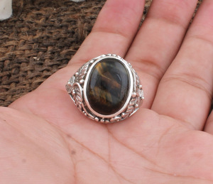 <b>Turquoise</b> Sterling Silver Handmade Classic Geometric Rectangle <b>Ring</b> for Women Wedding & Party Gift - Product Image 3