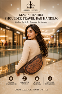 Bolso de Hombro de Cuero Genuino, Hecho a Mano, Moderno, para Viajes, Fácil de Llevar, Unisex, Elegante, con Cinturón para Dinero - Product Image 6