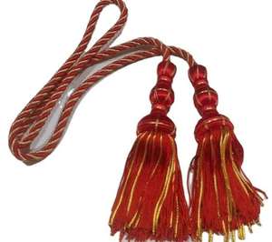 Cordons d'honneur à pompons 100% polyester finition enduite style luxe accessoires vestimentaires - Product Image 4