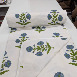 Handcrafted Soft Jaipur Handmade Soft Cotton <b>Single</b> Bed Dohar Breathable Traditional Hand Block Printed 100% Cotton Reversible - Product Image 1