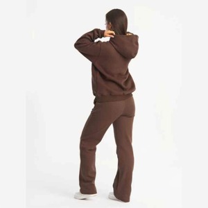Ensemble de survêtements personnalisés pour femmes, sweat-shirt en polaire, sweat-shirt à capuche oversize à demi-zip, couleur menthe - Product Image 2