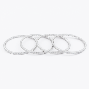 Ensemble de bracelets classiques en diamant américain, 4 pièces, plaqué rhodium - Product Image 2
