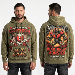 Sudadera con Capucha Azul Cielo Lavado Ácido Personalizada para Hombre, Estampado Gráfico Memento Amoris Angel, Bordes Desgastados, Estilo Oversize, Sudadera de Forro Polar Urbana - Product Image 6