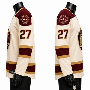 Luxury Ice Hockey Jersey Manufacturer Custom Team Jerseys Embroidered Crest Pro Weight Performance Fabric - Product Image 4
