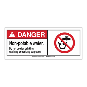 Señal de Seguridad de Agua No Potable - Cartel de PVC Impreso con UV para Interiores/Exteriores - Product Image 1