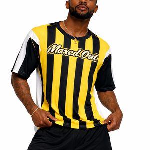 เสื้อฟุตบอลอเมริกันแบบตาข่ายลายทางพิมพ์ลายตามสั่ง ยูนิเซ็กซ์ ระบายอากาศได้ดี ผลิตจากโพลีเอสเตอร์ เสื้อยืดสำหรับฝึกซ้อม รับผลิตแบบ OEM แบรนด์ส่วนตัว ชุดทีมชาติสหรัฐอเมริกา - Product Image 4