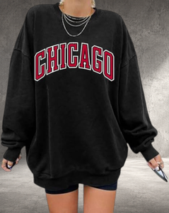 Sudadera de Algodón Extra Grande Personalizada con Cuello Alto y Manga Regular, Estilo Chicago, Unisex, Otoño, Tejida, con Estampado de Letras y Logotipo Personalizado - Product Image 5