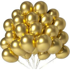 ลูกโป่งสีทองเมทัลลิกขนาด 12 นิ้ว แพ็ค 100 ลูก สำหรับงานรับปริญญา งานแต่งงาน งานวันครบรอบ งานวันเกิด - Product Image 1