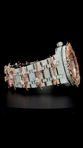 Montre de luxe en acier inoxydable bicolore rose antique avec diamants Moissanite - Cadran à pierres étincelantes pour mariage, modèle Thorn - Vente chaude - Product Image 3