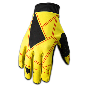 Gants de motocross jaunes à doigts entiers avec paume antidérapante et design à panneaux pour une utilisation en extérieur - Product Image 1