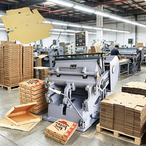 Machine manuelle de pliage et de découpe, découpeuse à clapet <span class=keywords><strong>pour</strong></span> carton, découpeuse de carton ondulé <span class=keywords><strong>pour</strong></span> la fabrication de boîtes à pizza - Product Image 1