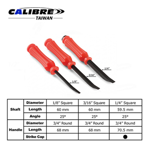 ชุดเหล็กงัดขนาดเล็ก TAIWAN CALIBRE 1/8" 3/16" 1/4" แบบสี่เหลี่ยม สำหรับปลายงัดมุม 25 องศา - Product Image 2