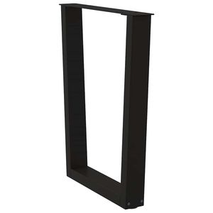 Patas de Mesa de Comedor de Acero con Recubrimiento de Polvo Negro de 23.6 Pulgadas de Ancho, Patas para Muebles - Product Image 4