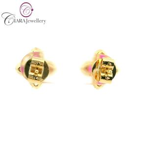 Venta al por mayor estilo de moda joyería de buena calidad hecha a mano flor racimo AU750 oro blanco vs diamante rubí gota pendientes para fiesta - Product Image 6