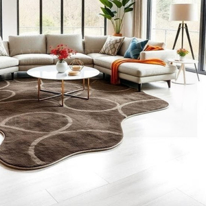 Alfombra Decorativa de Lujo, Hecha a Mano, de Lana, con Patrón Marrón, para Interiores, Decoración del Hogar, Mejor Precio, Alfombra Moderna con Patrón Marrón - Product Image 2