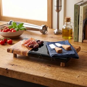 Planche à découper en bois et résine à motif vague océanique, épaisseur 2,0 cm, compatible lave-vaisselle, pour servir le fromage et les charcuteries - Product Image 4
