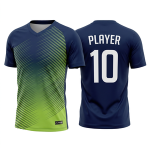 Maillot de football professionnel en tissu uni à trame lisse, imprimé numériquement, col rond, anti-humidité, sans manches, pour uniforme d'équipe - Product Image 1