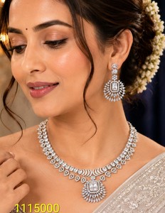 High-End American Diamond CZ Bridal Jewelry Set Emerald Cut <b>Ruby</b> Red Crystal Centerpiece Collar <b>Necklace</b> Set for Party Wear - Product Image 3