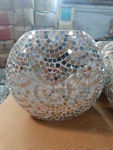 กระถางดอกไม้ดีไซน์โมเสคแก้วหม้อดอกไม้โบราณสำหรับตกแต่งบ้านดีไซน์โมเสก - Product Image 3