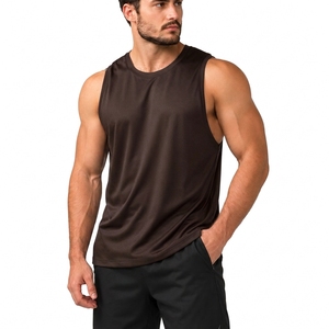 Débardeur Yiyi pour homme, col rond, ajusté, respirant, anti-humidité, ultra-doux, 100% polyester, uni, style streetwear, tricoté, 160g - Product Image 3
