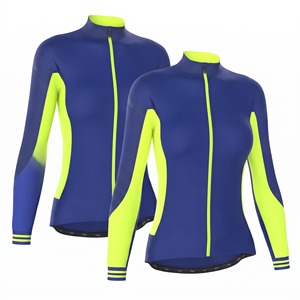 Custom <b>Women</b> Thermal Cycling <b>Jersey</b> Set Long Sleeve Breathable Fleece Lined Bike <b>Jacket</b> Polyester Adults OEM - Product Image 1