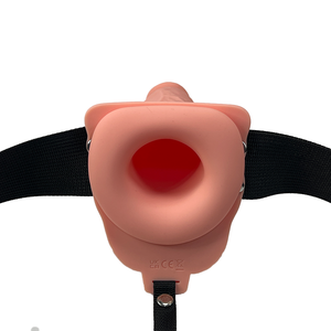 Vibromasseur rechargeable en silicone, 7 pouces, à forte vibration, avec sangle creuse, pour hommes et femmes. - Product Image 4