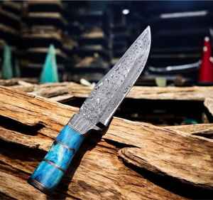 Couteau de chasse haut de gamme en acier Damas forgé à la main, personnalisé, avec manche en os, couteau de chasse médiéval sur mesure - Product Image 4