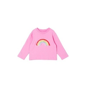 OZKIZ Korean Girls <b>T</b>-<b>Shirt</b> 100% Cotton Printed Crew Neck <b>Rainbow</b> Frill for 2-7 Years Wholesale Children's Fashion for - Product Image 1
