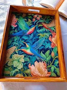 Plateau imprimé en bois pour console d'entrée, rangement de clés, organisation de couloir domestique, utilisation comme plateau de service, vente en gros - Product Image 3