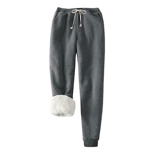 Pantalones Deportivos de Forro Polar Cálidos para Invierno, Pantalones Deportivos con Forro de Sherpa, Pantalones Casuales Cómodos para Estar en Casa o al Aire Libre - Product Image 1