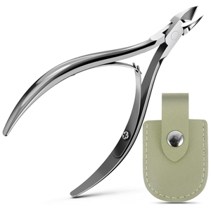 Portable Stainless Steel Cuticle Nipper with Leather Case, Travel Friendly Nail Trimmer High Quality Product Manicure <b>Tool</b> - Product Image 1