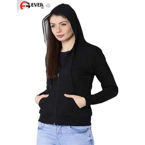 Sweats à capuche personnalisés de haute qualité quantité minimale de commande, à fermeture éclair, extra longs pour femmes - Product Image 1