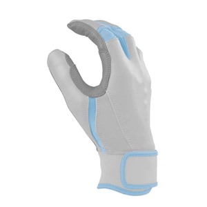 Light Blue White Leather Batting Gloves Padded <b>Hook</b> And Loop Closure Unisex Adult Training - Product Image 2