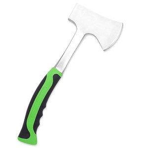Stainless Steel Hatchet Builder Axe with <b>Green</b> <b>Black</b> Non Slip Grip Handle for Woodworking Construction and Outdoor Use - Product Image 1