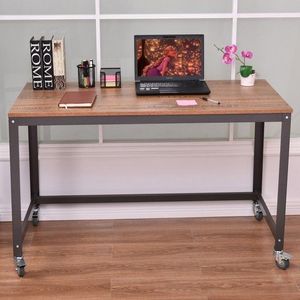 Piano in legno e struttura in metallo rotolamento scrivania del Computer portatile tavolo per uso ufficio - Product Image 6