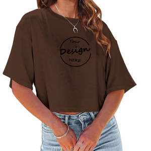 Camisetas Cortas de Algodón para Mujer al por Mayor, de Alta Calidad y Precio Económico, Cuello Redondo, Básicas, Lisas, Personalizables - Product Image 3