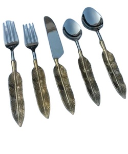 ชุดช้อนส้อมมีดทองเหลืองสไตล์วินเทจสำหรับ2021บ้านโรงแรมร้านอาหารสำหรับเทศกาลคริสต์มาส - Product Image 1