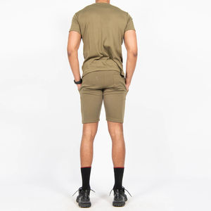 Conjunto de Dos Piezas para Hombre, Verano, Casual, Transpirable, Personalizable, Camiseta de Manga Corta y Pantalones Cortos, 100% Algodón, Colores Personalizados, Venta al Por Mayor - Product Image 4