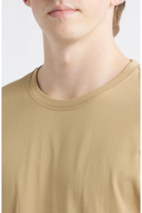 เสื้อยืดผู้ชายทรงหลวม สีพื้น แขนสั้น คอกลม ผ้าฝ้าย 100% ระบายอากาศ แห้งเร็ว สไตล์ลำลอง ผ้าถัก - Product Image 3
