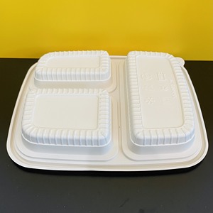 Biodegradable Cornstarch Food <b>Containers</b> Rectangular Round 3-4-5 Compartments For <b>Takeaway</b> Food - Product Image 3